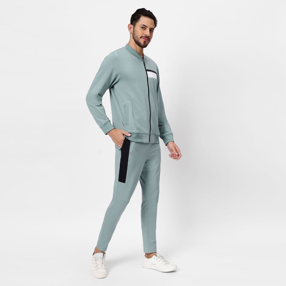 Men's Tracksuit Lightweight Zip Up Jacket Elastic Waist Pants Athletic Set